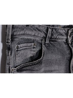 Jeans gris desgastado skinny tiro medio | Talla 44