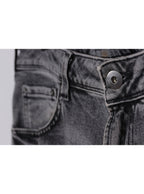 Jeans gris desgastado skinny tiro medio | Talla 44