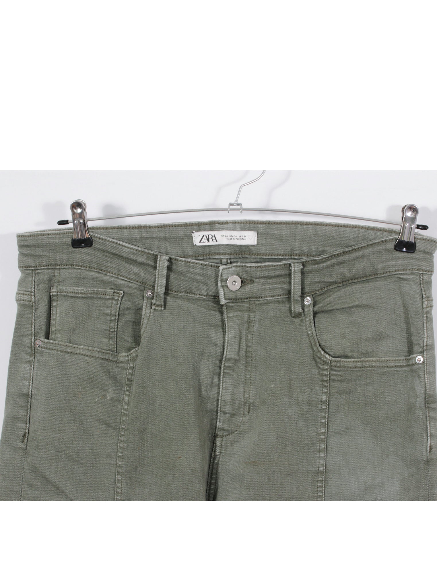 Pantalón cargo verde bolsillos laterales ajuste tobillo | Talla 44