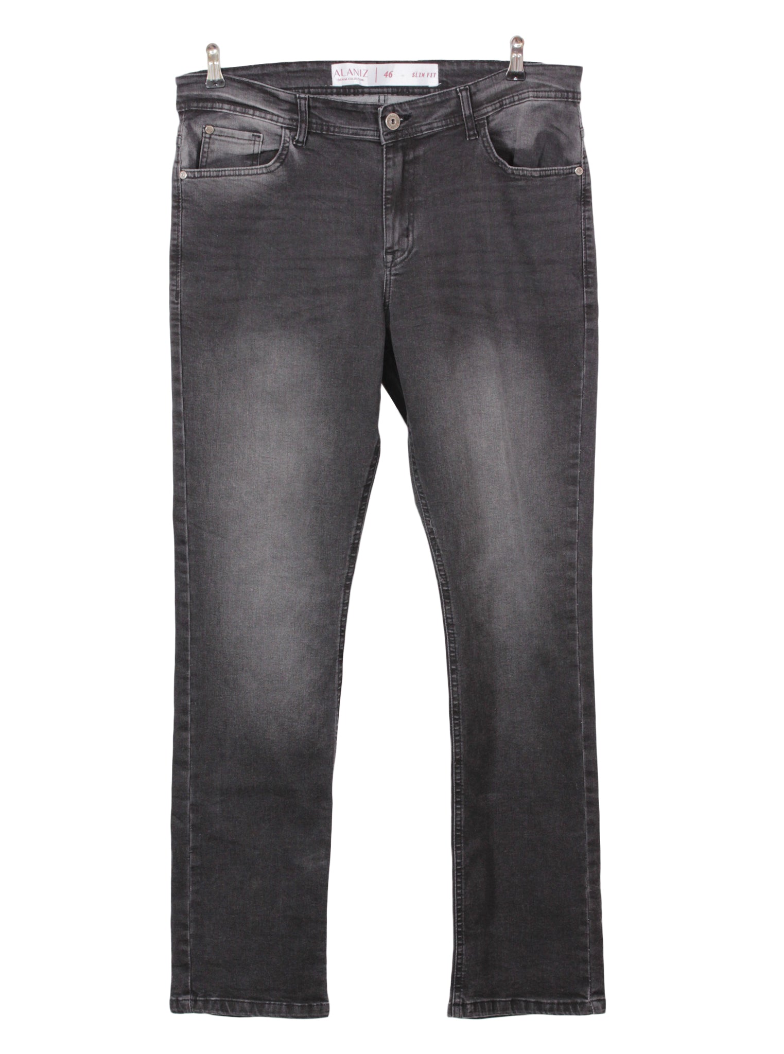Pantalón denim slim fit oscuro estructura limpia | Talla 46