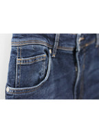 Jeans azul lavado recto tiro medio clásico | Talla 44