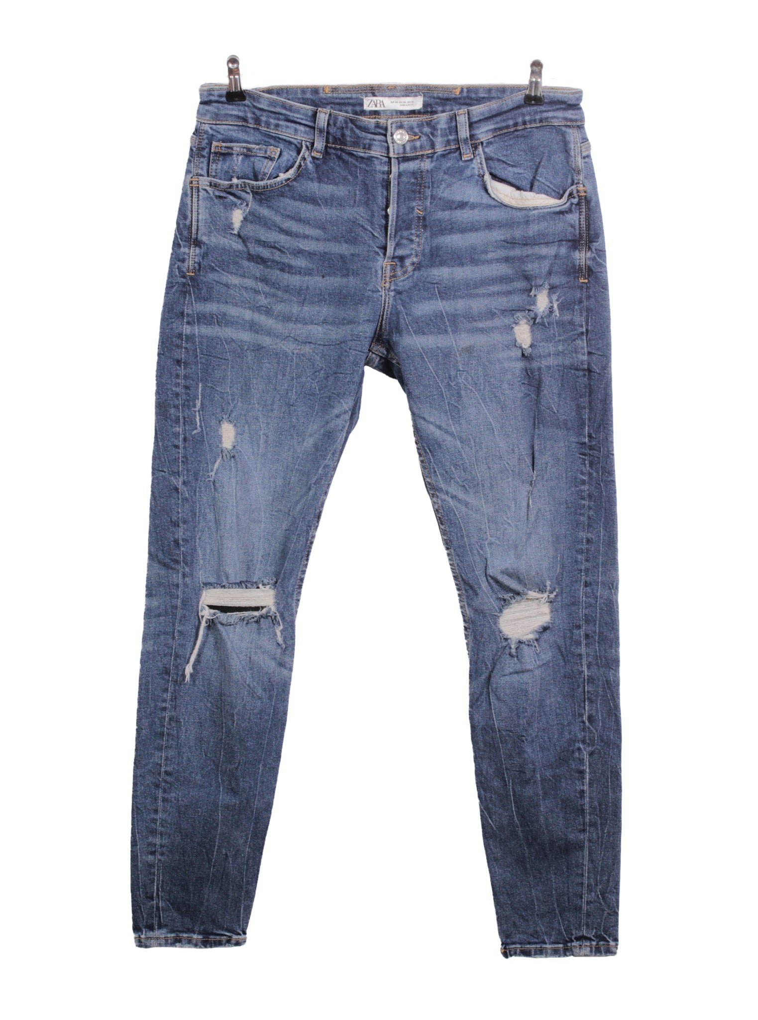 Jeans slim fit desgastados azul claro | Talla 44