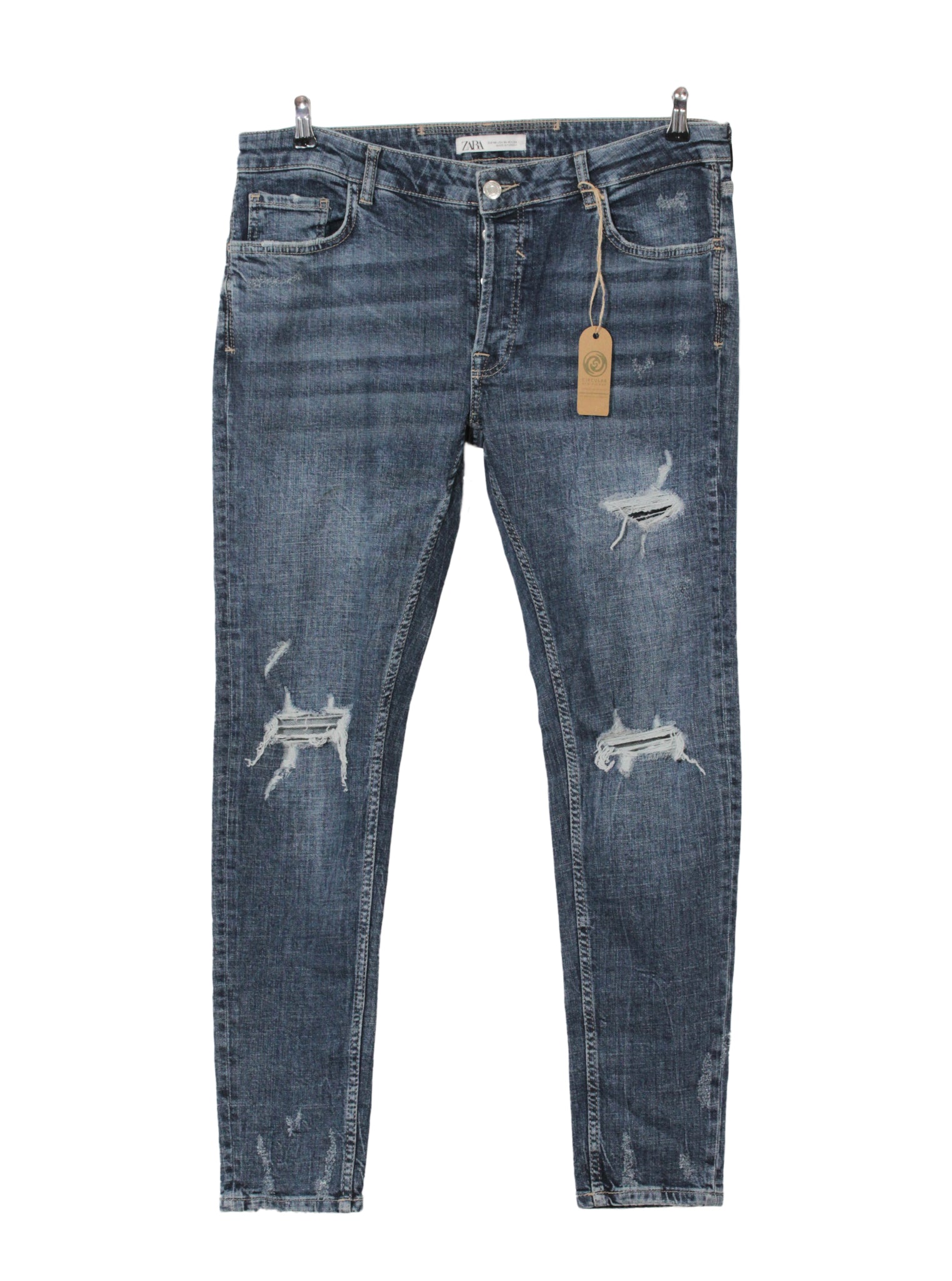 Jeans skinny desgastados tiro medio | Talla 44
