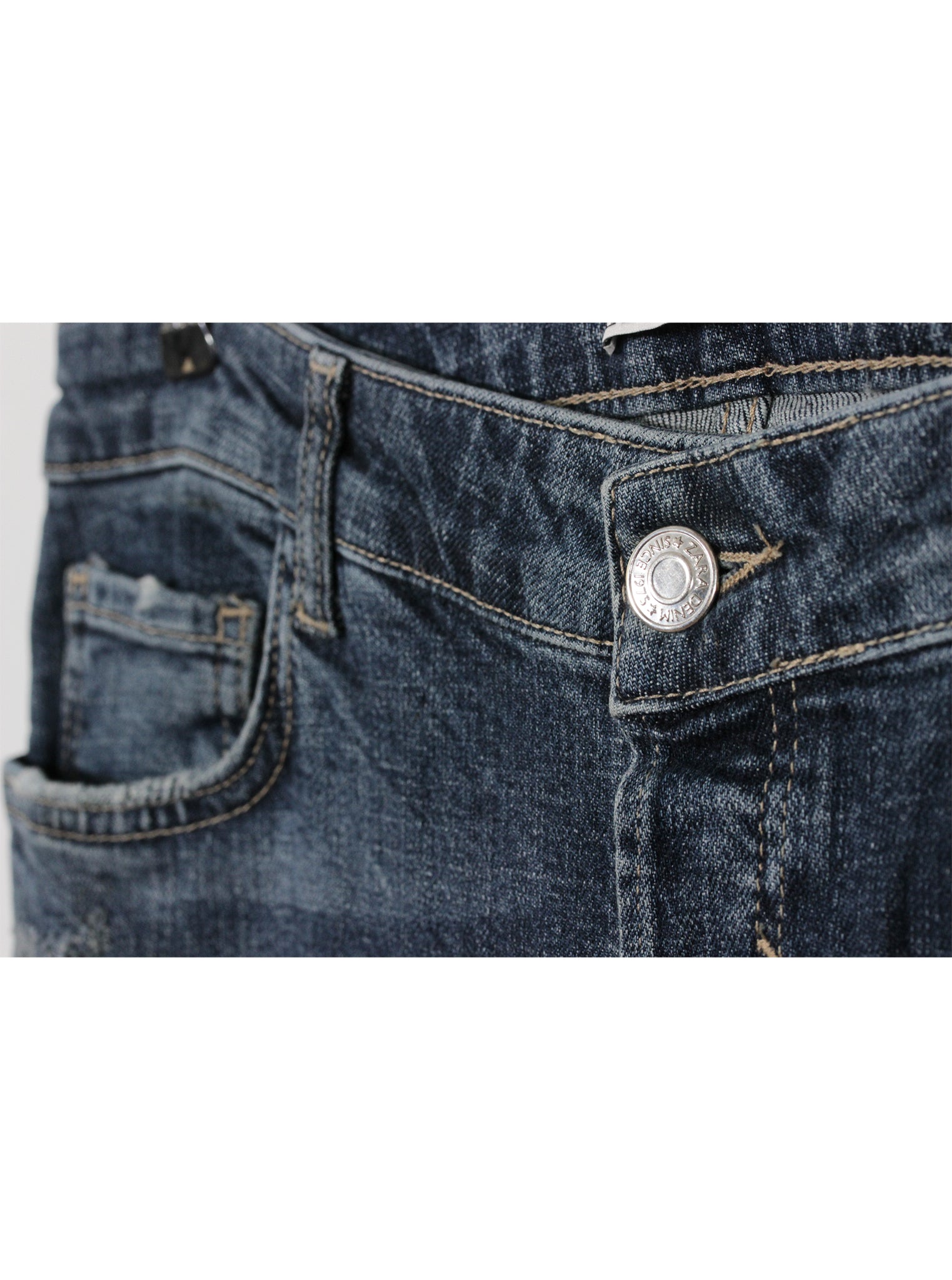 Jeans skinny desgastados tiro medio | Talla 44