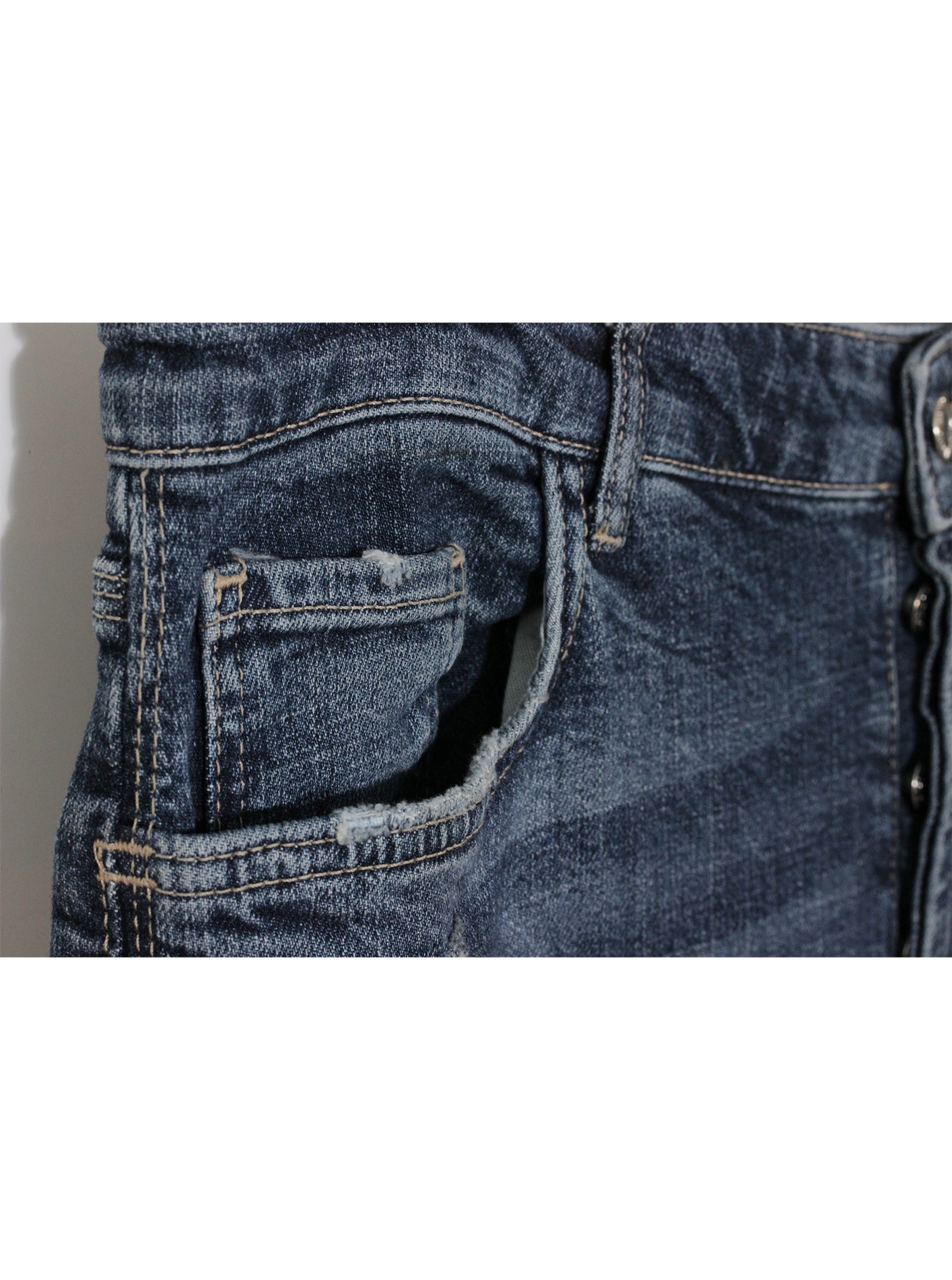 Jeans skinny desgastados tiro medio | Talla 44