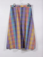 Falda larga cuadrillé multicolor | Talla M aprox.