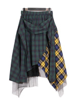 Falda patchwork asimétrica tartán | Talla S aprox.