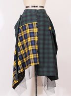 Falda patchwork asimétrica tartán | Talla S aprox.