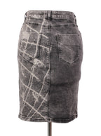 Falda denim desteñido tiro alto intervenida | Talla 38