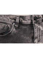 Falda denim desteñido tiro alto intervenida | Talla 38
