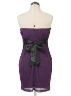 Vestido corto strapless morado con brillo | Talla L