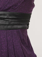 Vestido corto strapless morado con brillo | Talla L