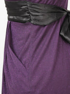 Vestido corto strapless morado con brillo | Talla L