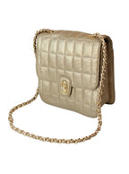 Cartera acolchada cadena metálica broche giratorio