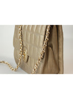Cartera acolchada cadena metálica broche giratorio