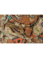 Mochila estampado paisley bolsillos frontales hebillas