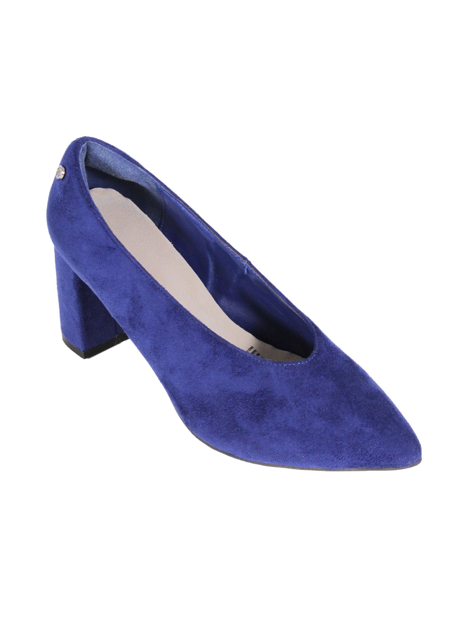 Zapatos gamuza azul taco medio | Talla 36