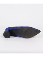 Zapatos gamuza azul taco medio | Talla 36