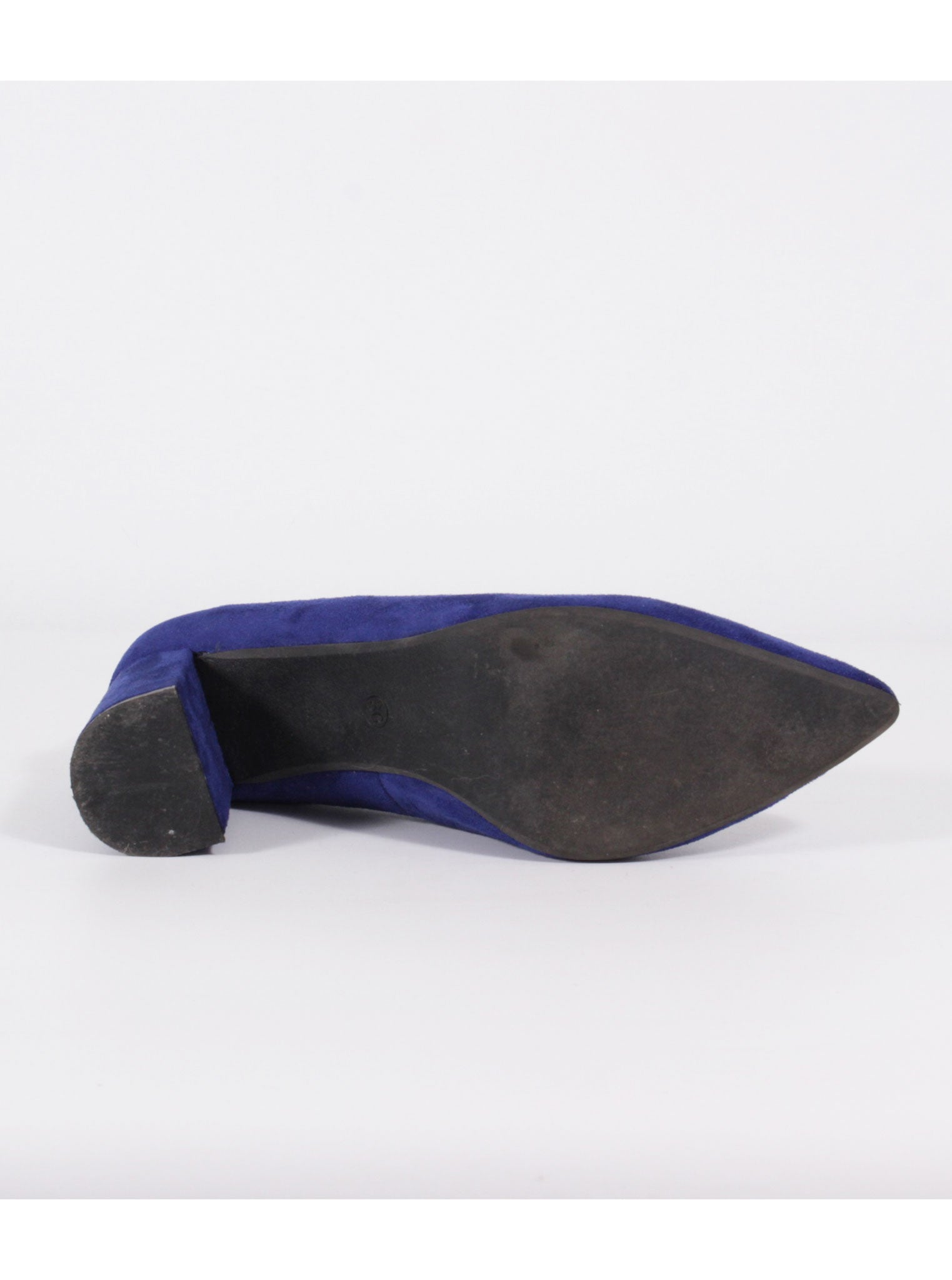 Zapatos gamuza azul taco medio | Talla 36