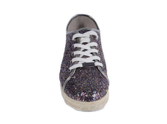 Zapatilla glitter multicolor con cordones | Talla 40