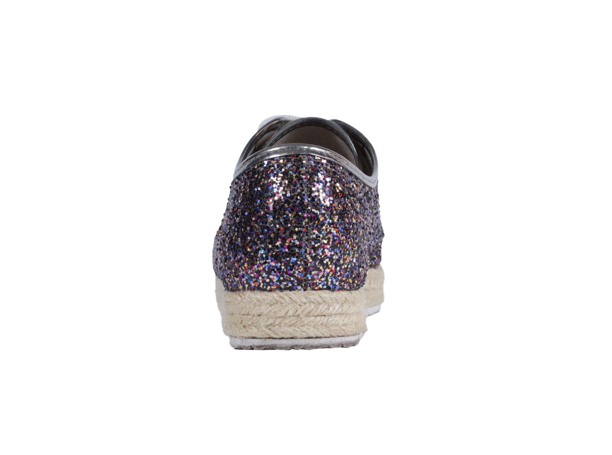 Zapatilla glitter multicolor con cordones | Talla 40