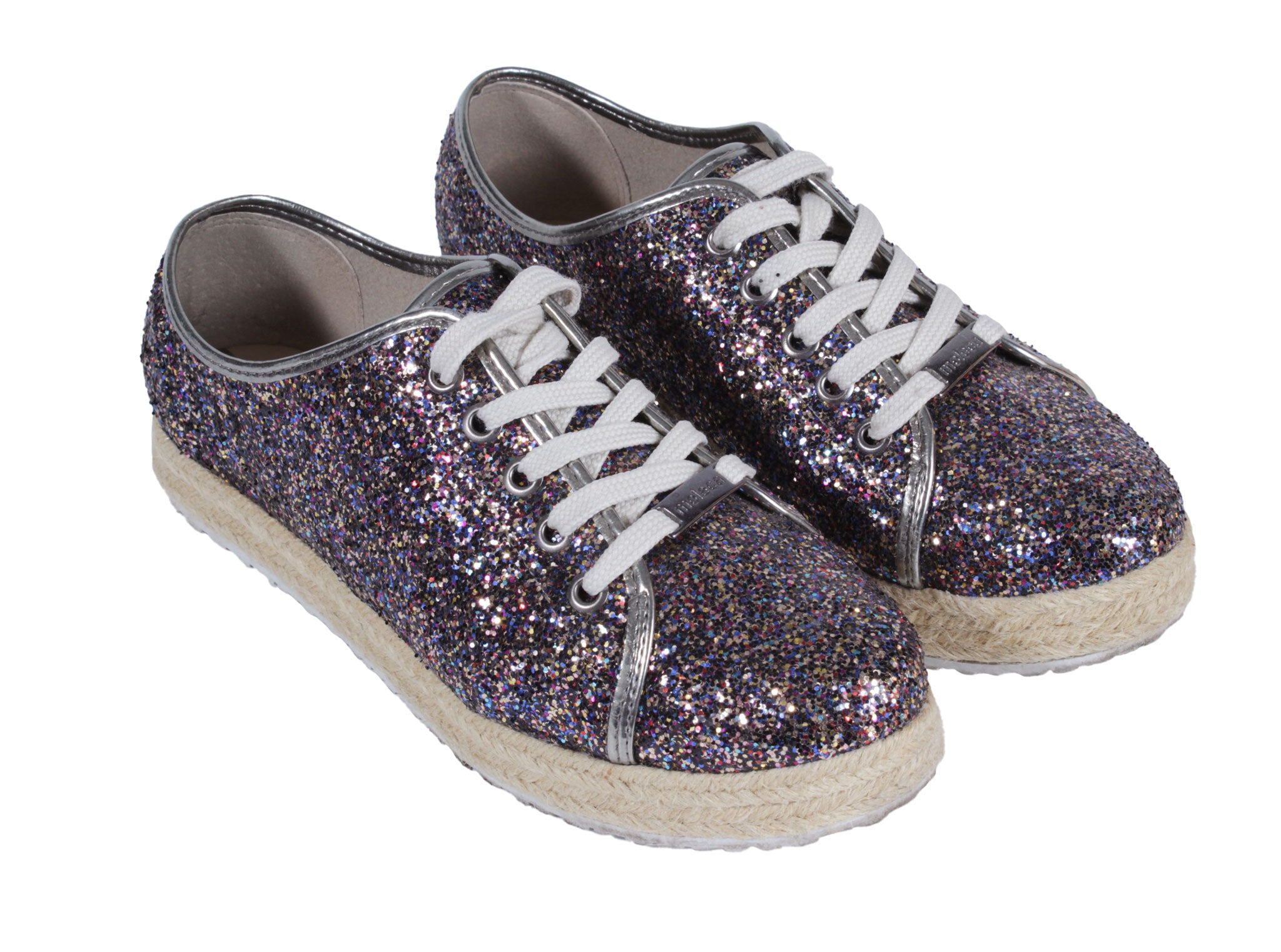 Zapatilla glitter multicolor con cordones | Talla 40