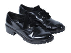 Zapatos tipo oxford charol negro con lazo | Talla 38