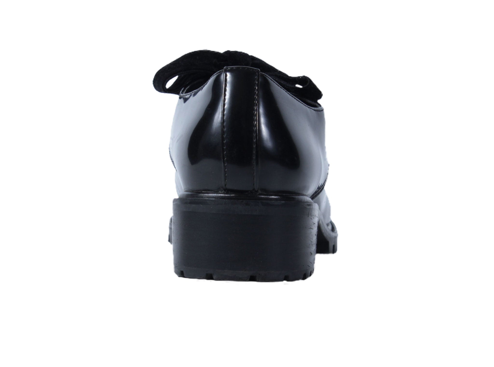Zapatos tipo oxford charol negro con lazo | Talla 38