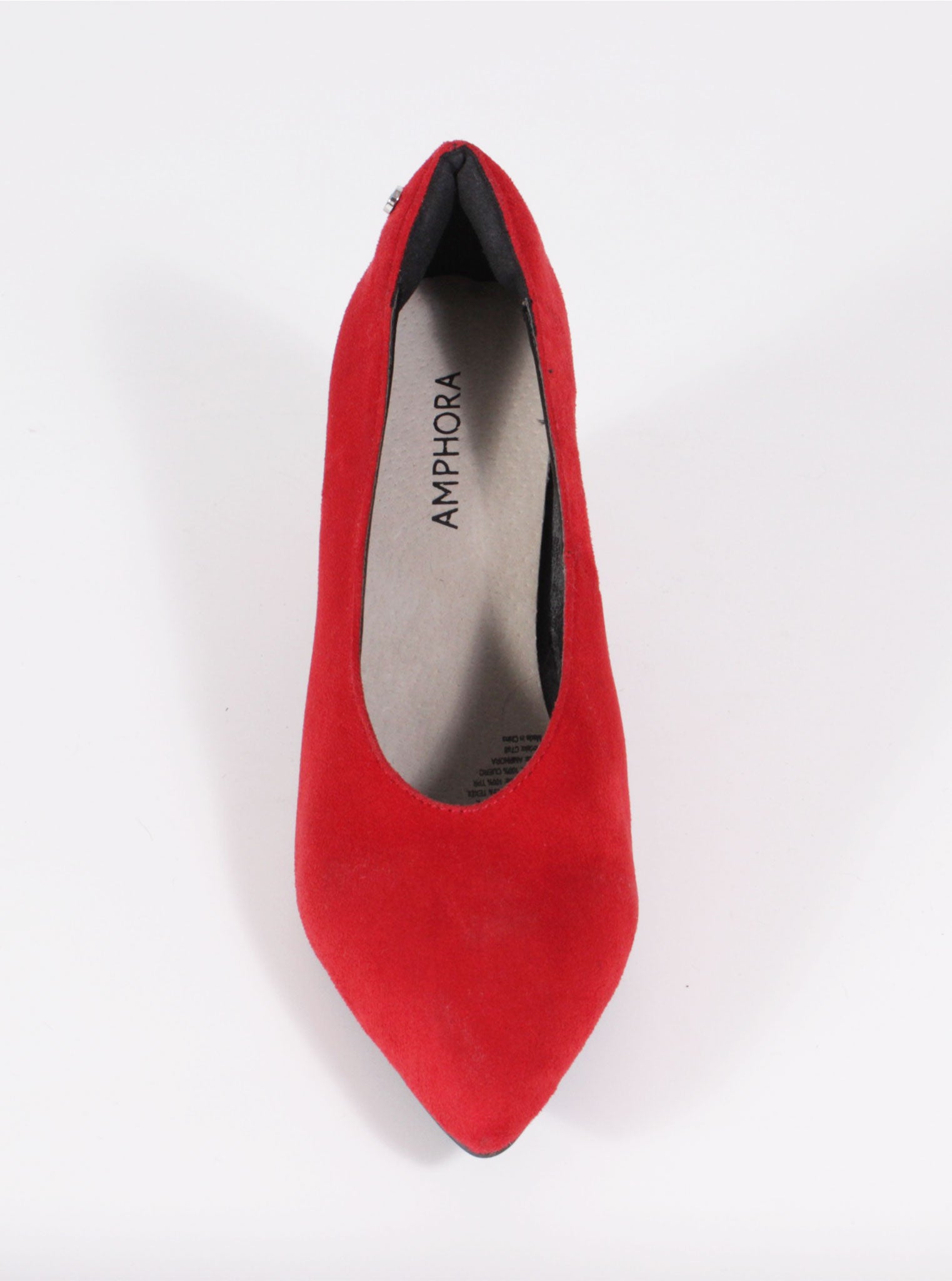 Zapatos gamuza rojo taco medio | Talla 36