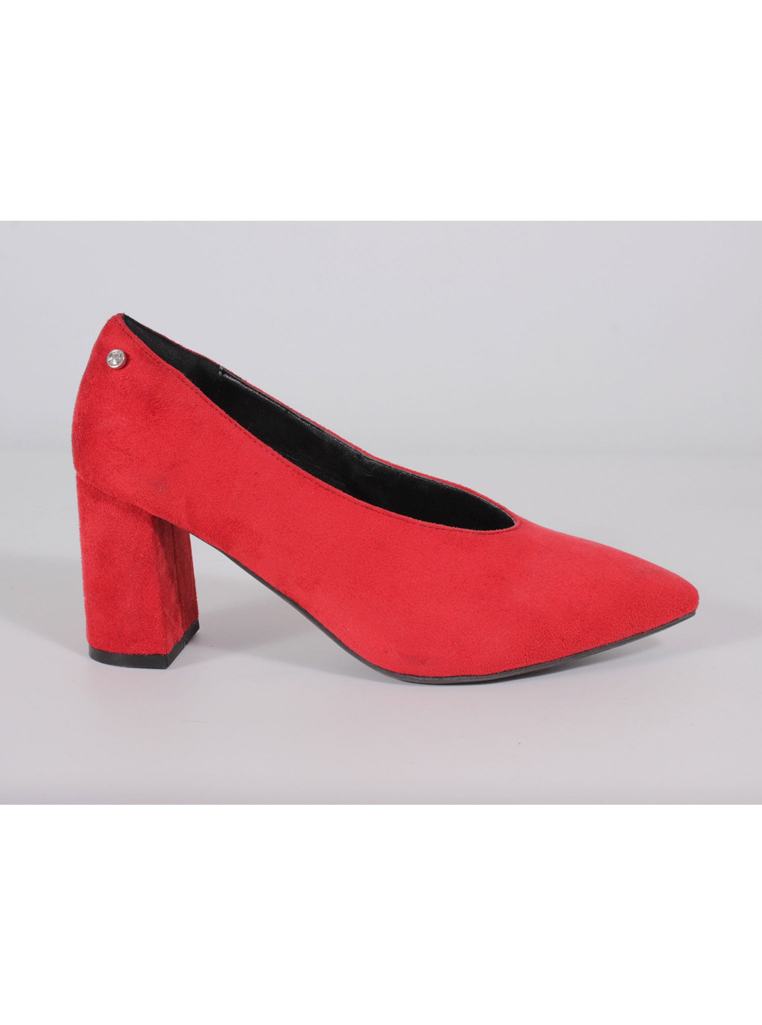 Zapatos gamuza rojo taco medio | Talla 36
