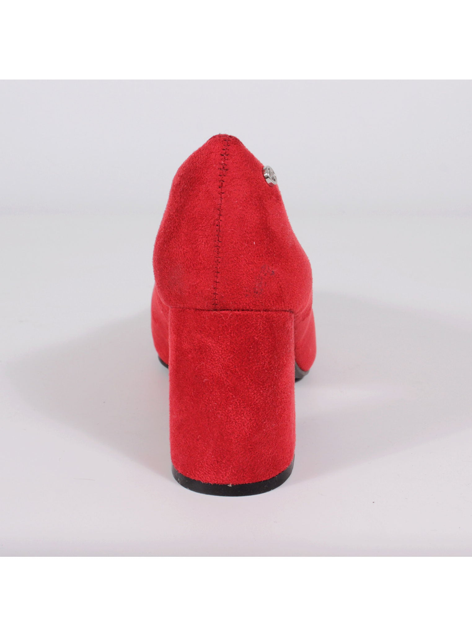 Zapatos gamuza rojo taco medio | Talla 36