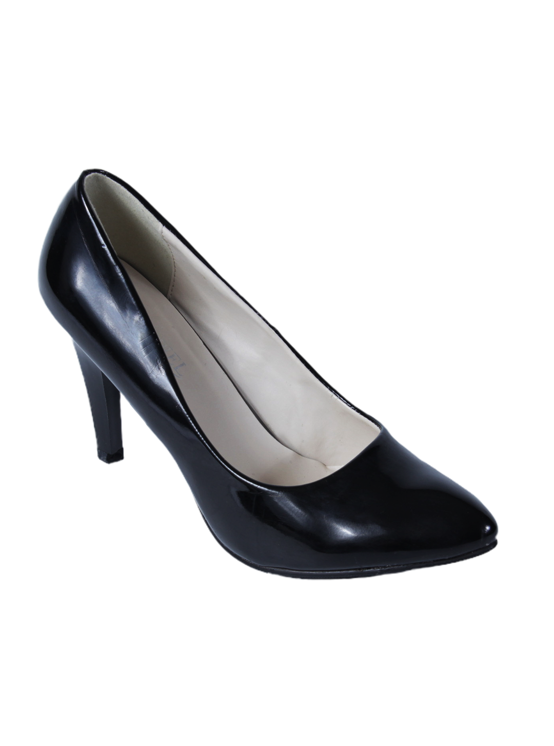 Zapato taco alto charol negro elegante | Talla 39