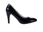 Zapato taco alto charol negro elegante | Talla 39