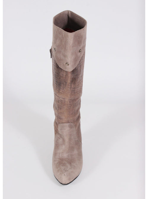 Botas altas textura combinada | Talla 38