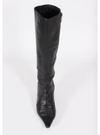 Botas negras taco aguja cuero | Talla 37