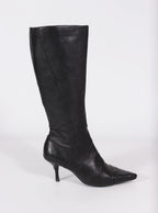Botas negras taco aguja cuero | Talla 37