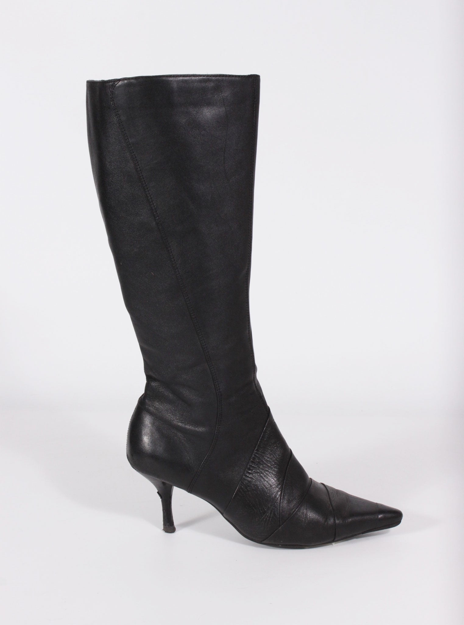 Botas negras taco aguja cuero | Talla 37