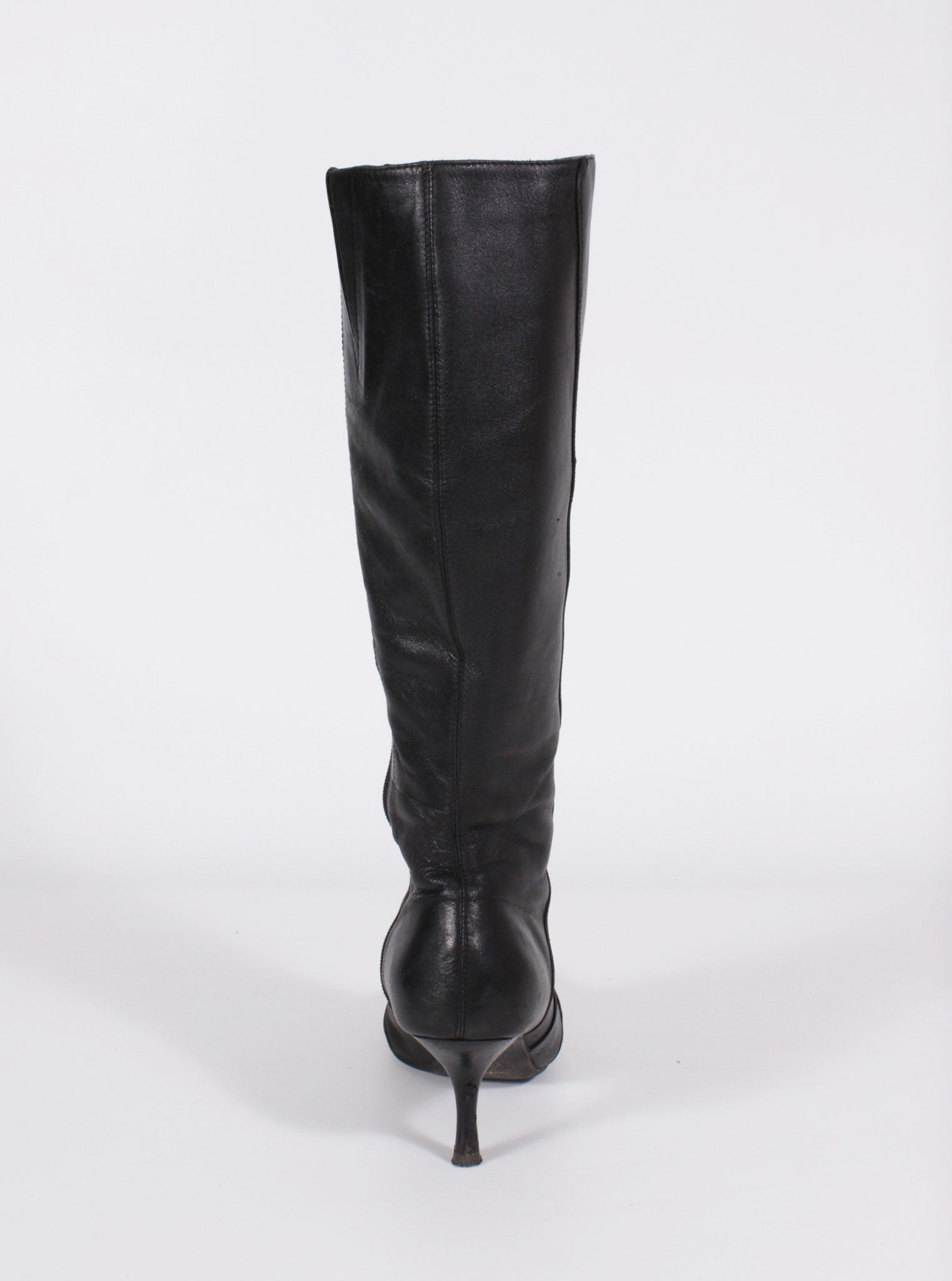Botas negras taco aguja cuero | Talla 37