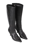 Botas negras taco aguja cuero | Talla 37