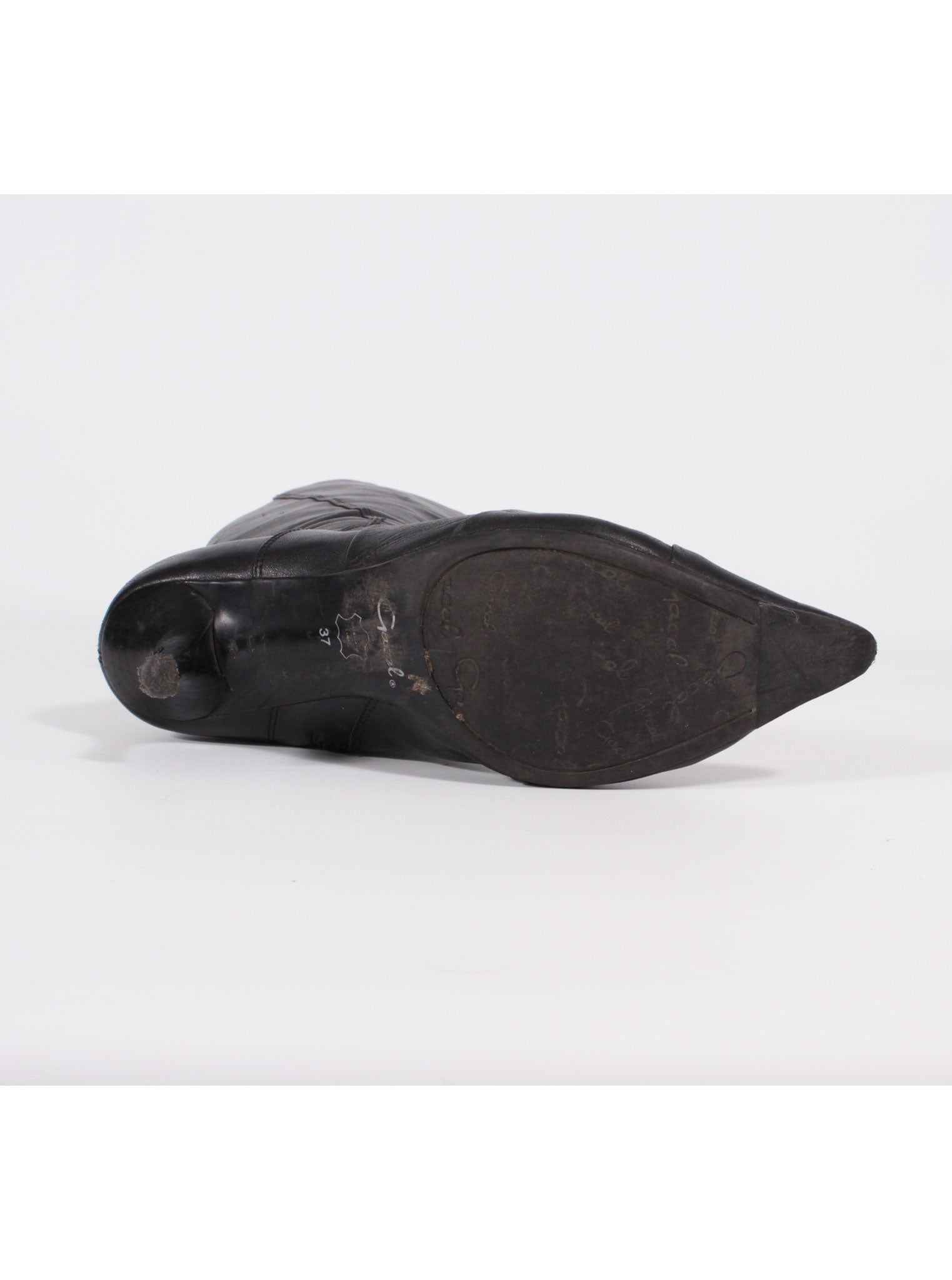 Botas negras taco aguja cuero | Talla 37