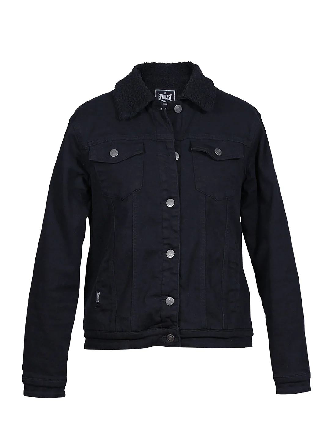 Chaqueta de mezclilla negra con chiporro Everlast