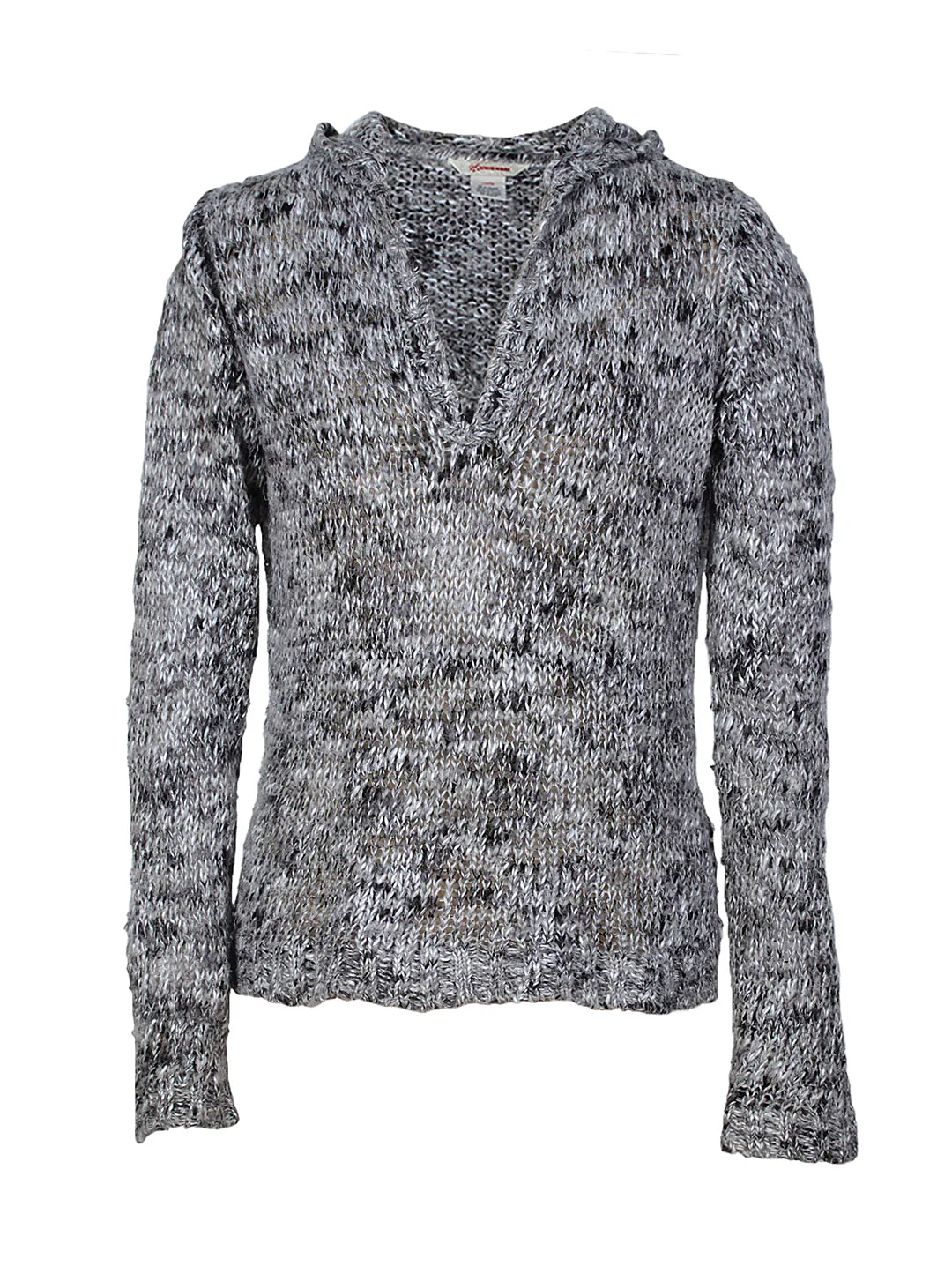 Chaleco jaspeado gris con capucha