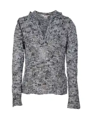 Chaleco jaspeado gris con capucha