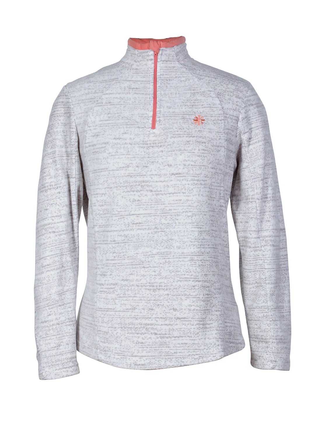 Polerón deportivo cerrado blanco y gris