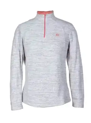 Polerón deportivo cerrado blanco y gris