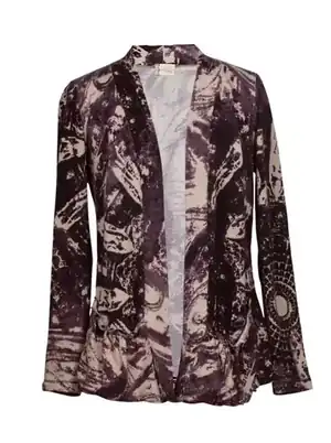 Chaleco teñido shibori púrpura y crema