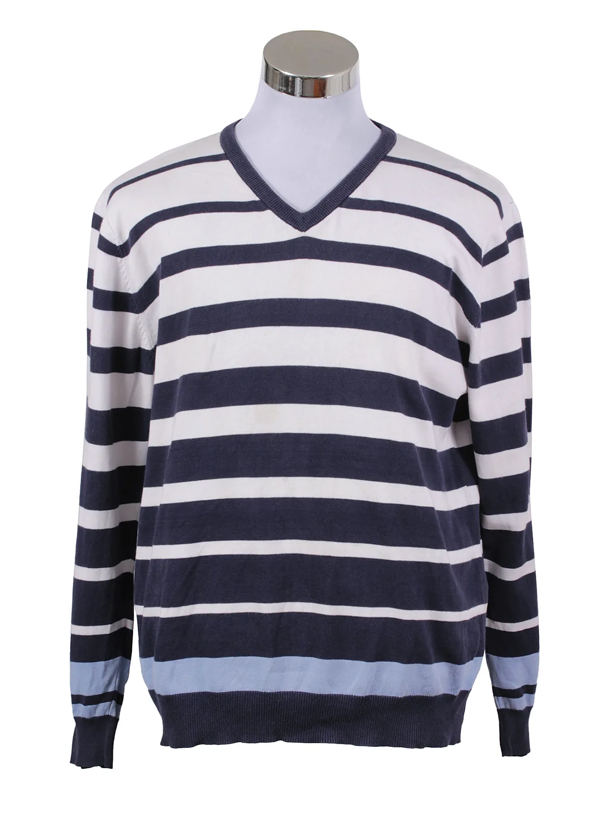 Sweater rayado cuello V hombre