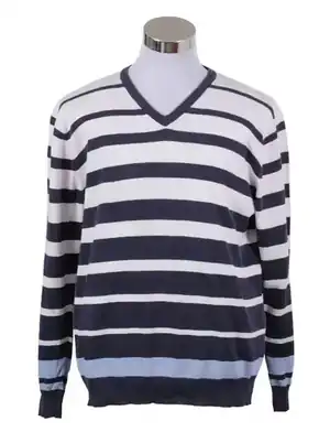 Sweater rayado cuello V hombre