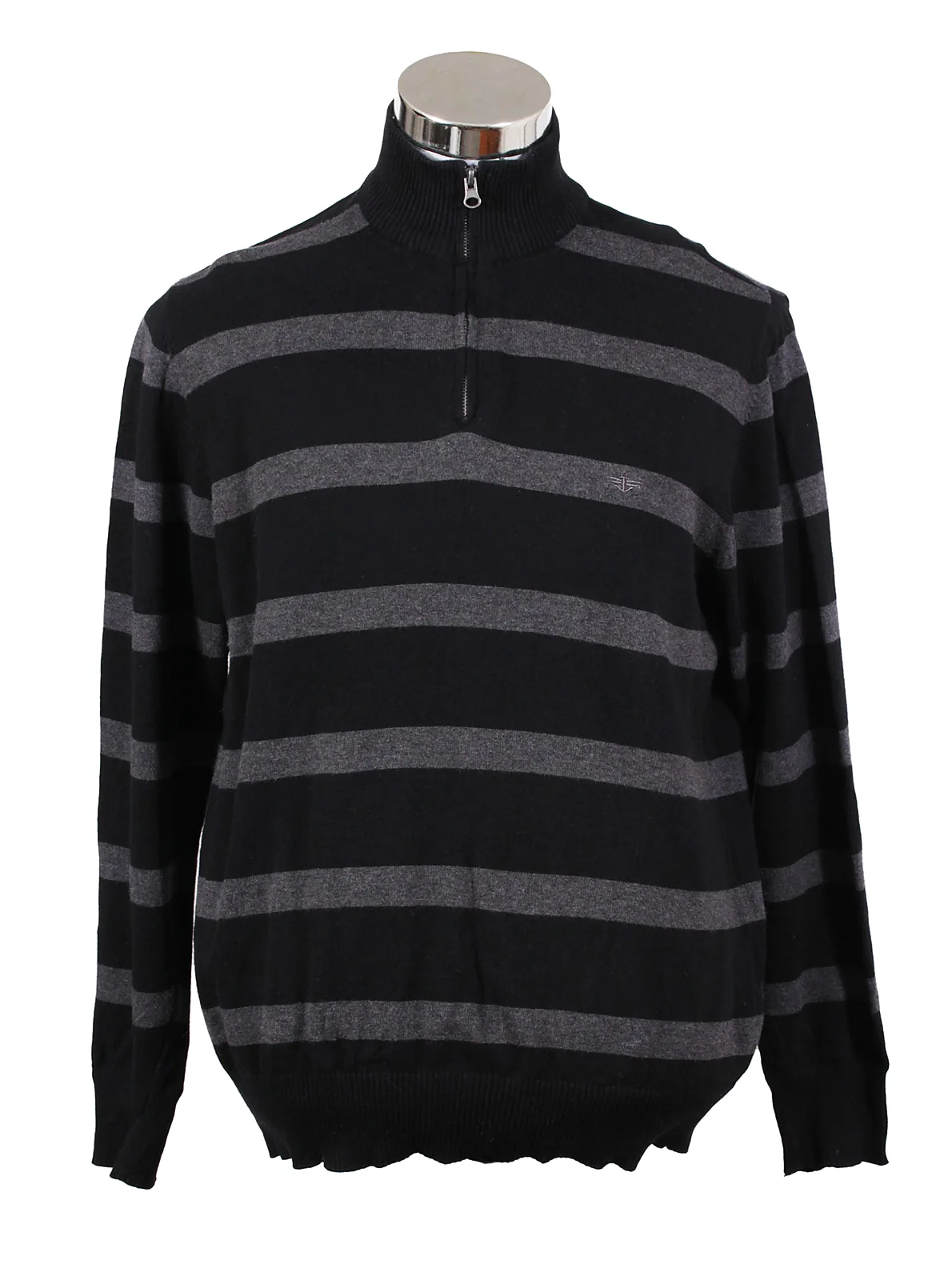 Chaleco rayado con cierre y cuello alto Dockers
