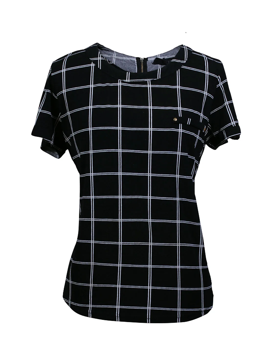 Polera negra a cuadros